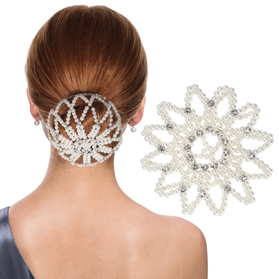 LOLIPPYY White Bun Hair Net for Performers, Hairnet for Dance and Stage Use, 1 Piece