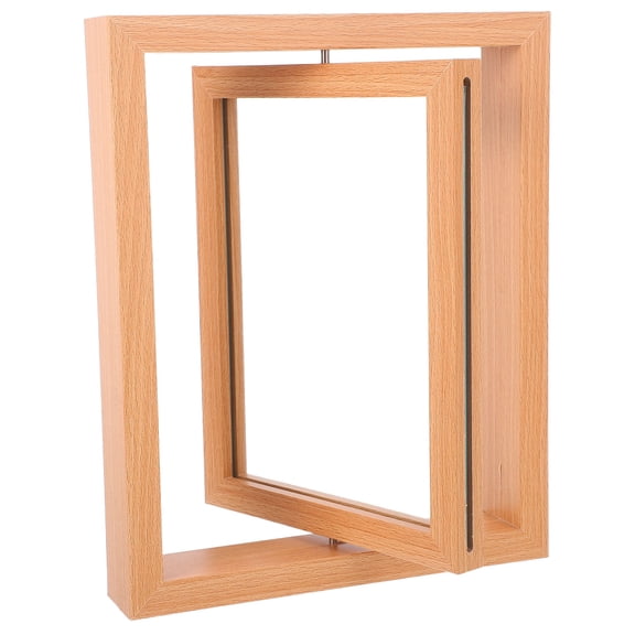 LOLIPPYY double sided picture frame Rotating Photo Frame Multi Wood Vertical Picture Frame for Adults 1Pcs