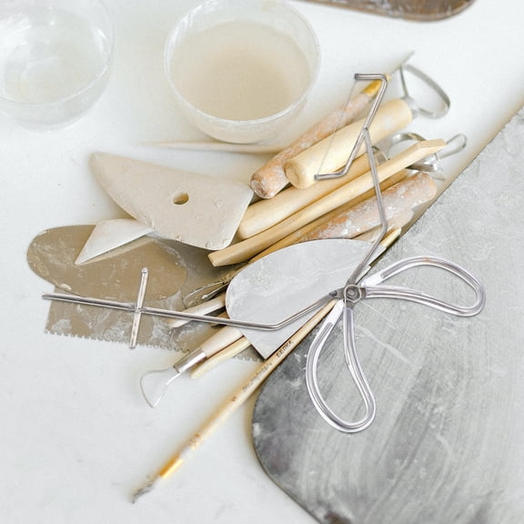 LOLIPPYY glaze tools Pottery Glazing Plier Simple Structure Silver 1Pack for Professionals