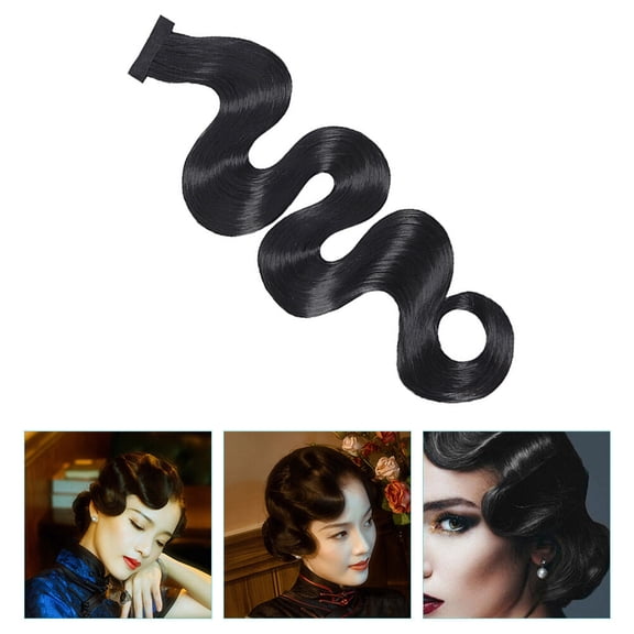 LOLIPPYY hair extensions Hair Extension Vintage Women Black 1Pack