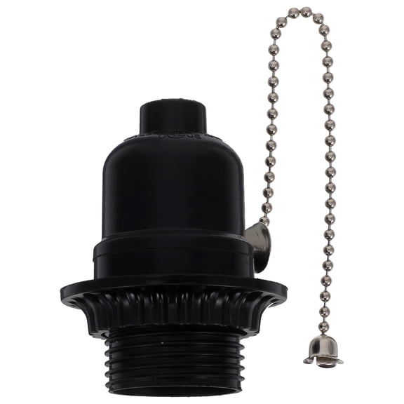 LOLIPPYY lamp replacement parts Pull Chain Light Socket Black ABS 1Set for DIY Enthusiasts Indoor Use