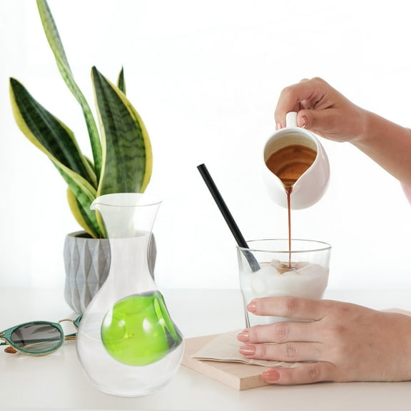 LOLIPPYY Light Green Glass Sake Decanter for Parties - Cold Liquor Decanter Set of 1