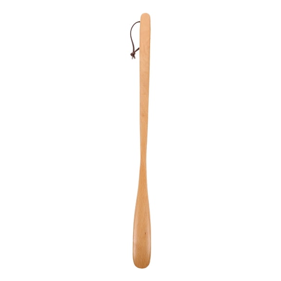 LOLIPPYY long shoe horns for senior women Shoehorn Simple Design Natural Wood Color 1Pcs for Home Use