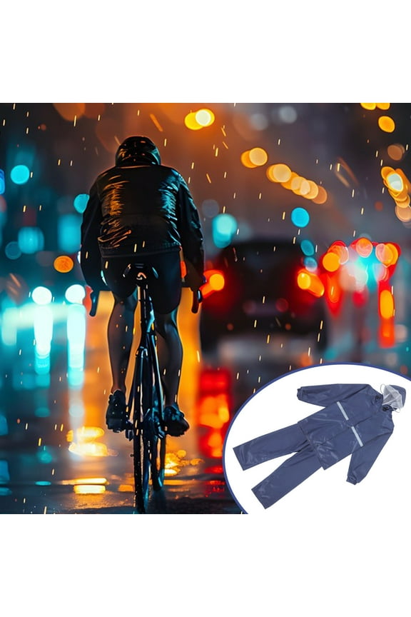 outdoor rain jacket Rain Suit Navy 1 Set Waterproof for Motorcycle Riding in Nighttime