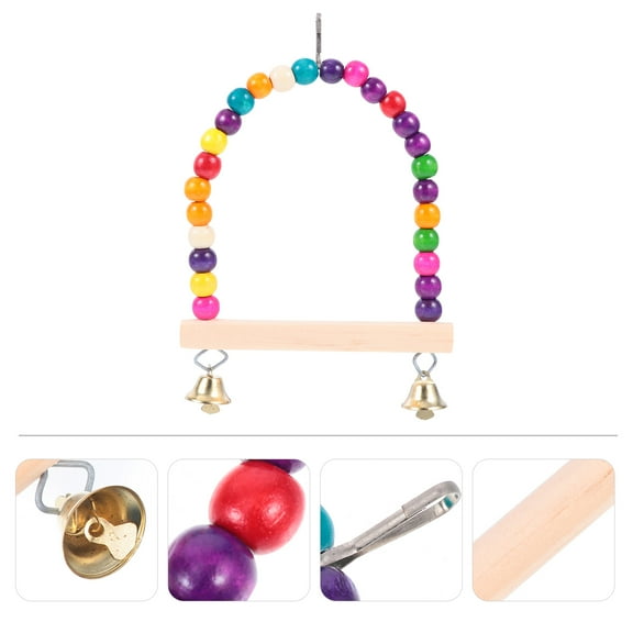 LOLIPPYY parakeet perch swing Parrot Climbing Stand Wood Rod Shape 1Set