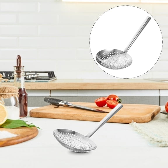 LOLIPPYY pasta draining spoon stainless steel kitchen tool Silver 1Pack for Home Users