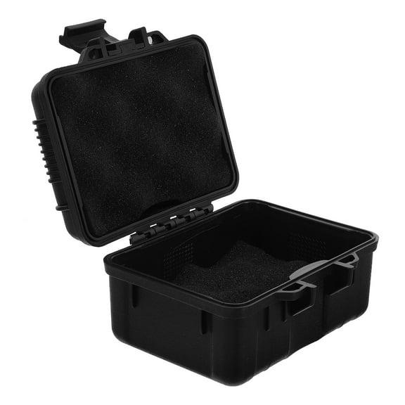 LOLIPPYY Portable Small Tools Box Black Plastic Safety Storage Case 1 Piece 4.9 x 4.3 x 2.8 Inches