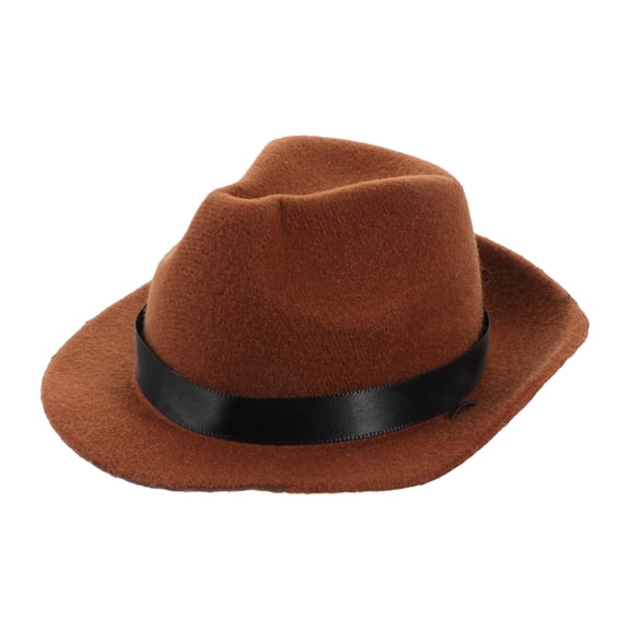 LOLIPPYY Small Dog Fedora Hat Brown Cotton Pet Accessory 1 Piece Stylish and Comfortable