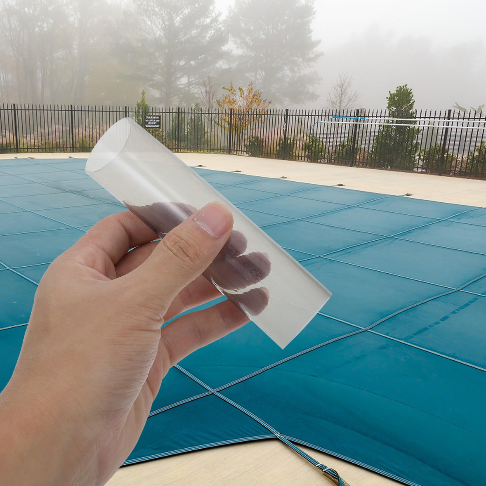 LOLIPPYY spring sleeves for pool cover Gray PVC Pool Safety System ...