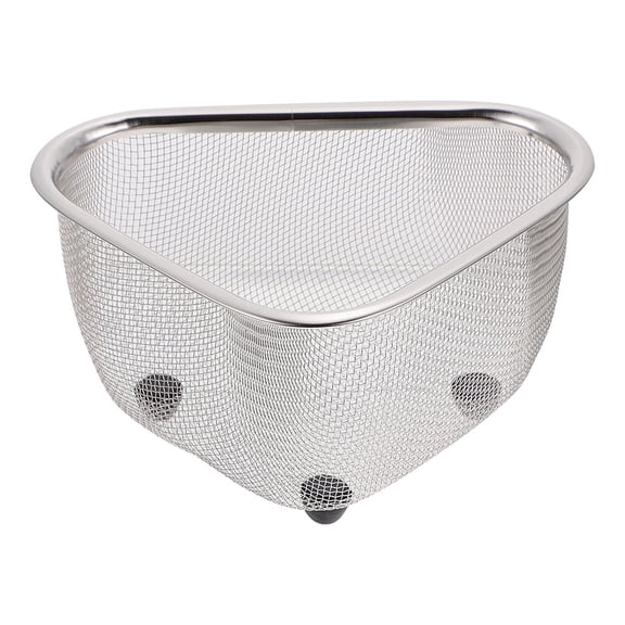 LOLIPPYY triangular storage basket Draining Basket Silver for Homeowners 1Pack