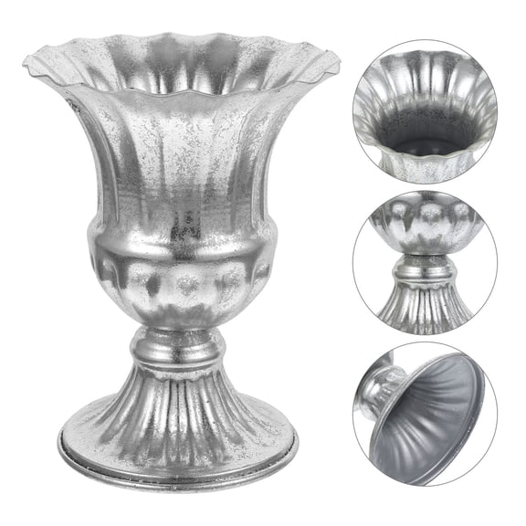 LOLIPPYY vintage pots plants Metal Flower Vase Iron Silver 1Pack Storage Container for Home Use