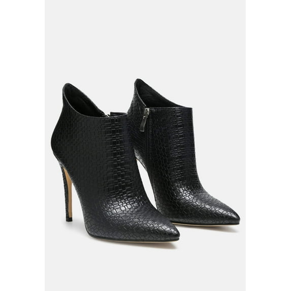 LOLITA Woven Texture Stiletto Boot in Black