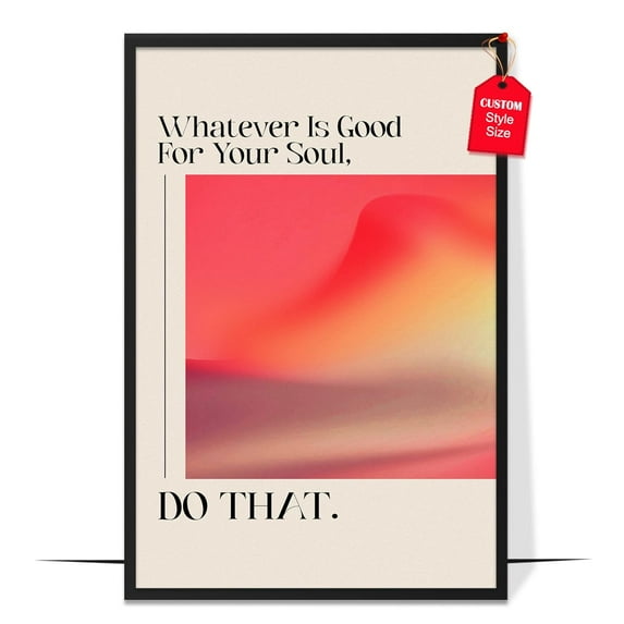 LOLUIS Aesthetic Wall Decor, Aura Energy Spiritual Gradient Trendy Print, Pink Mental Health Posters (Whatever Is Good For Your Soul Aura Poster, Unframed 12"x18")