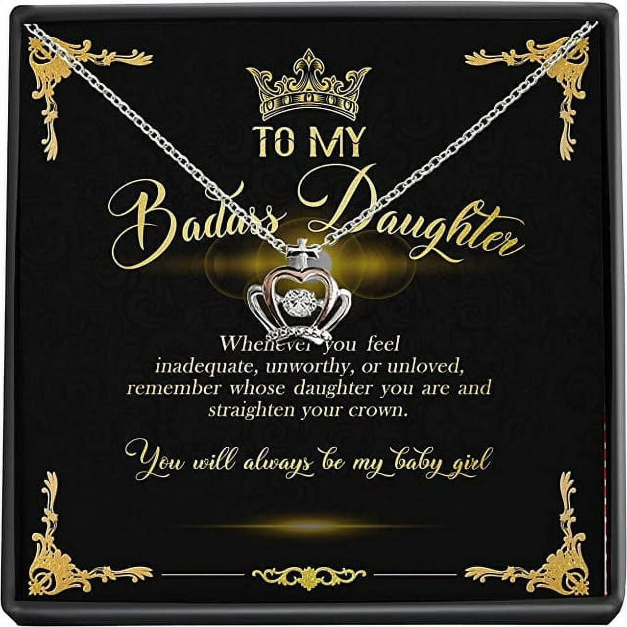To My Badass Daughter Necklace From Dad, Badass Daughter Necklace Birthday  Gift | eBay