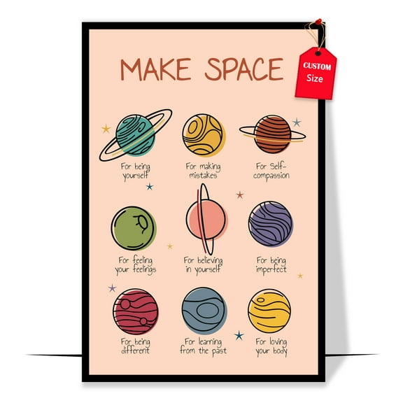 LOLUIS Create Your Own Positive Affirmations Poster, Mental Health Poster for Classroom, Counsellor Therapist Office Decor (Unframed 11"x17")