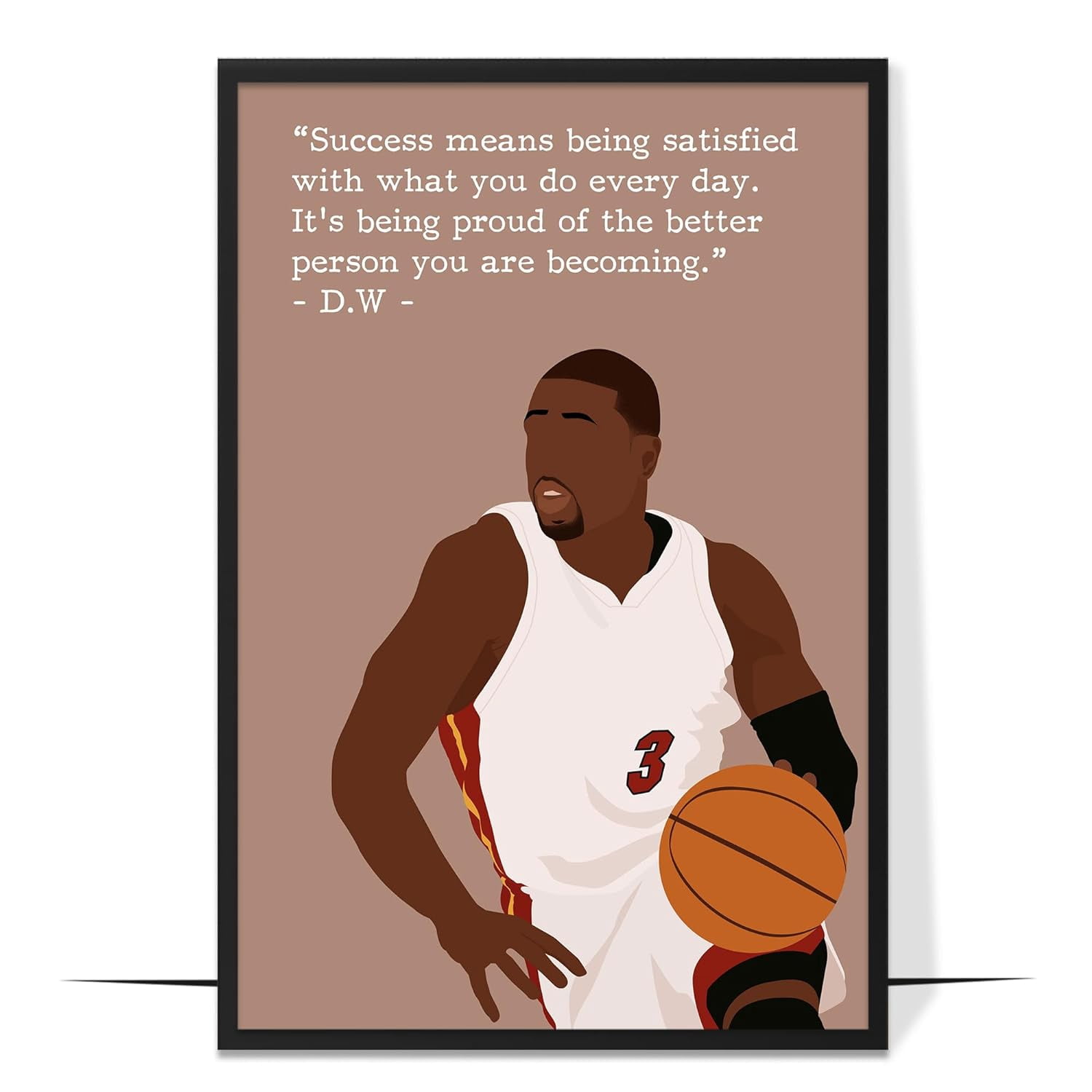 LOLUIS Inspirational Quotes Wall Art, Sports Motivational Art Print Decor  Gifts for Home Office, Basketball Superstar Poster (Unframed 24\, image size:1500x1500