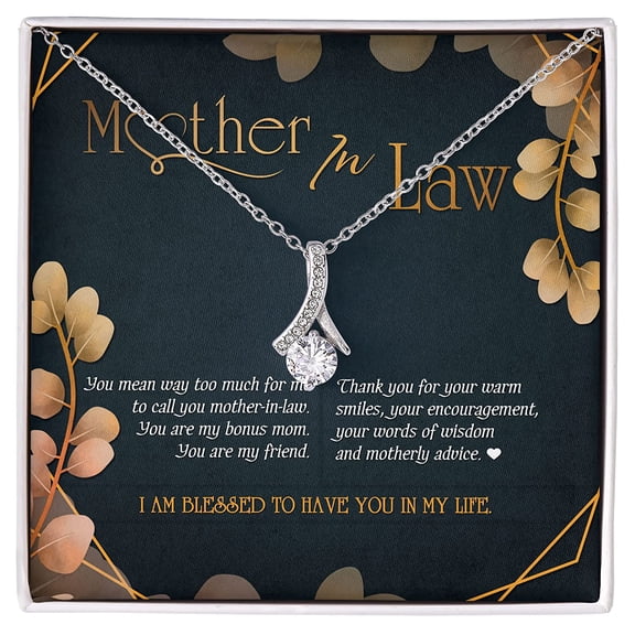 LOLUIS Gifts for Women, Birthday Mother's Day Wedding Valentine Christmas Jewelry Gifts, Mother In Law Necklace (Mother In Law, Alluring Beauty Necklace)