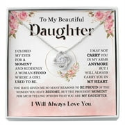 LOLUIS Gifts for Women Girls Her, Birthday Graduation Wedding Valentine Christmas Jewelry Gifts, Daughter Necklace (To My Beautiful Daughter, Love Knot Necklace)