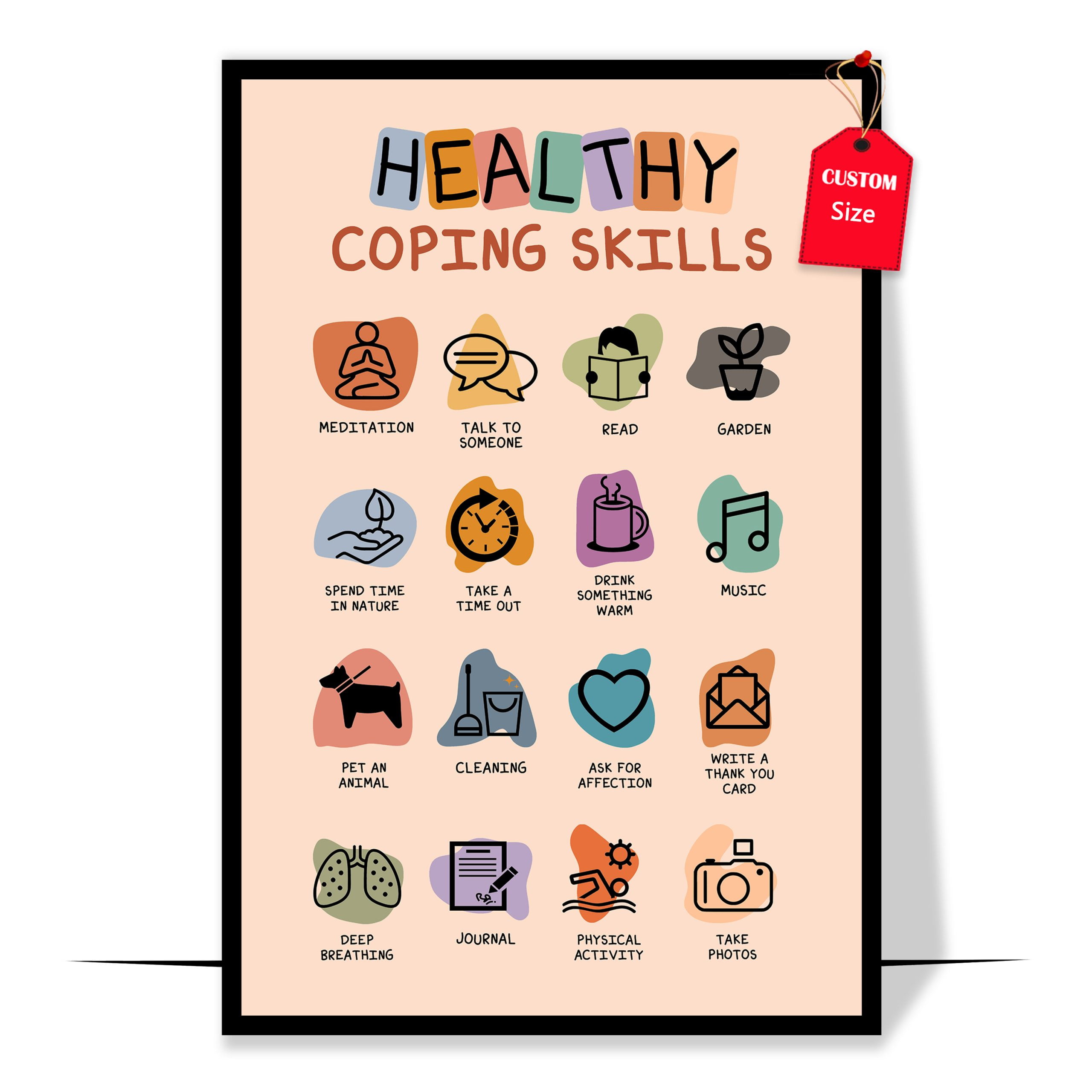LOLUIS Social Emotional Healthy Coping Skills Poster Mental Health