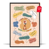 LOLUIS Help Depression Poster, Mental Health Poster for Classroom School Counsellor, Therapist Office Decor (Unframed 11"x17")