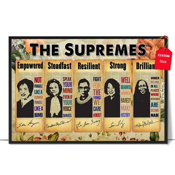 LOLUIS Inspirational Quotes Wall Art, Empowered Women Art Print Decor Gifts for Home Office Classroom, The Supremes Poster (Unframed 17"x11")