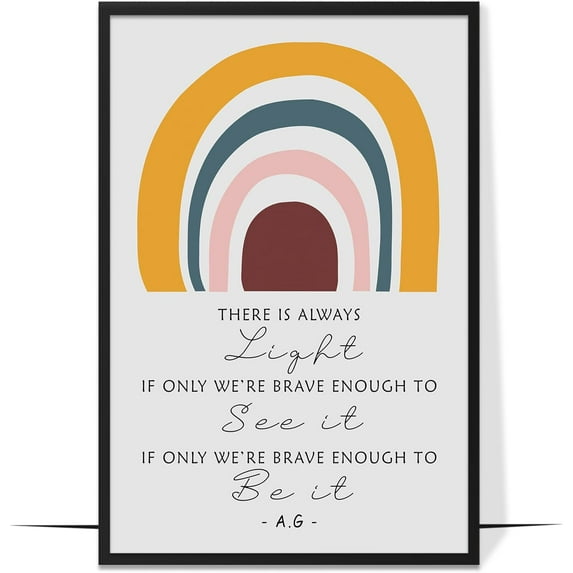 LOLUIS Inspirational Quotes Wall Art, Feminist Motivational Amanda Gorman Poem Print Decor, There Is Always Light Poster (Design 4, Unframed 16"x24")