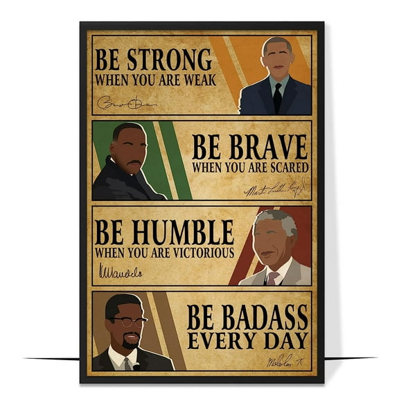 LOLUIS Inspirational Quotes Wall Art, Iconic Black Leaders Art Print Decor Gifts for Home Office Classroom, Men Leader Poster (Unframed 24"x36")