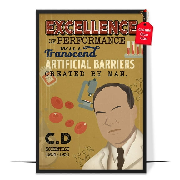 LOLUIS Inspirational Quotes Wall Art, Science Education Print Decor for Classroom Bulletin Board Office, Black Scientist Poster (Unframed 16"x24")