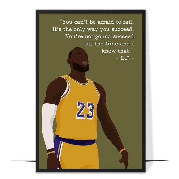 LOLUIS Inspirational Quotes Wall Art, Sports Motivational Art Print Decor Gifts for Home Office, Basketball Superstar Poster (Unframed 24"x36")