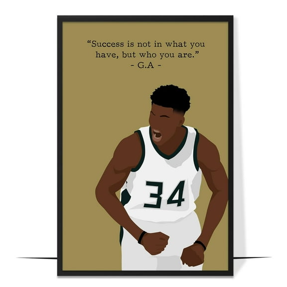 LOLUIS Inspirational Quotes Wall Art, Sports Motivational Art Print Decor Gifts for Home Office, Basketball Superstar Poster (Unframed 8"x12")