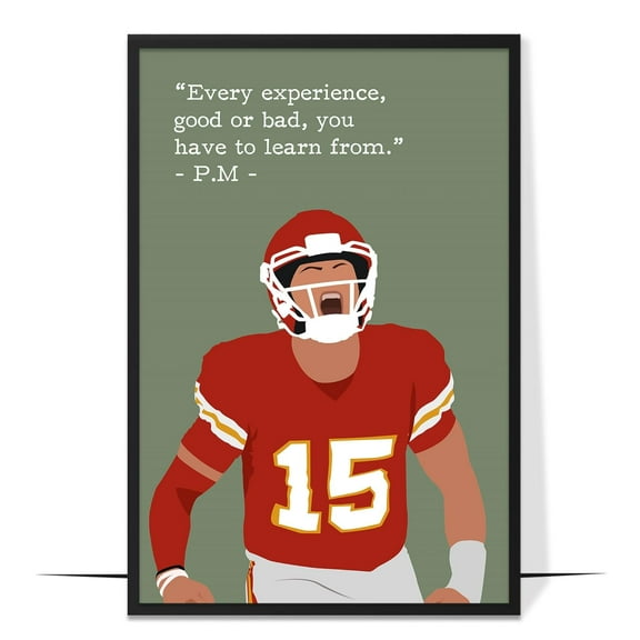 LOLUIS Inspirational Quotes Wall Art, Sports Motivational Art Print Decor Gifts for Home Office, Football Superstars Poster (Unframed 8"x12")