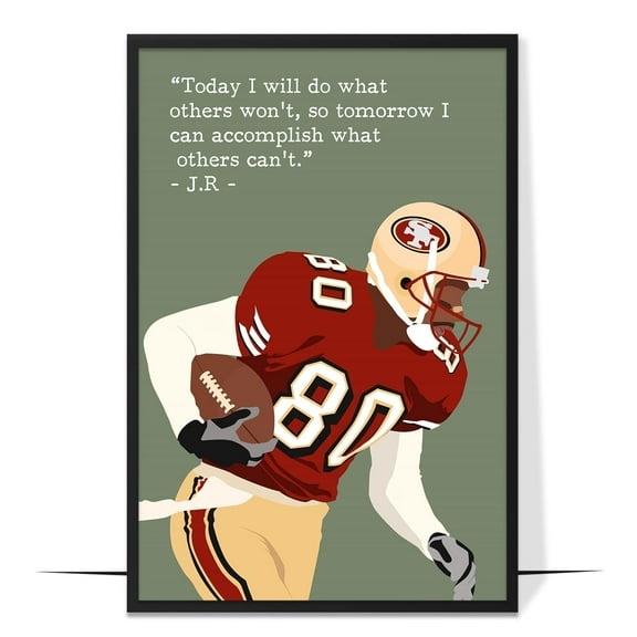 LOLUIS Inspirational Quotes Wall Art, Sports Motivational Art Print Decor Gifts for Home Office, Football Superstars Poster (Unframed 8"x12")