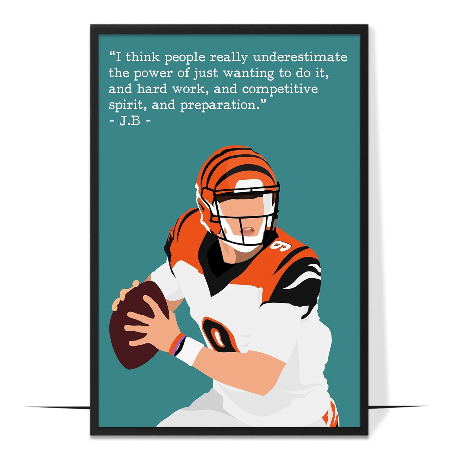 LOLUIS Inspirational Quotes Wall Art, Sports Motivational Art Print Decor  Gifts for Home Office, Football Superstars Poster (Unframed 12\, image size:1500x1500