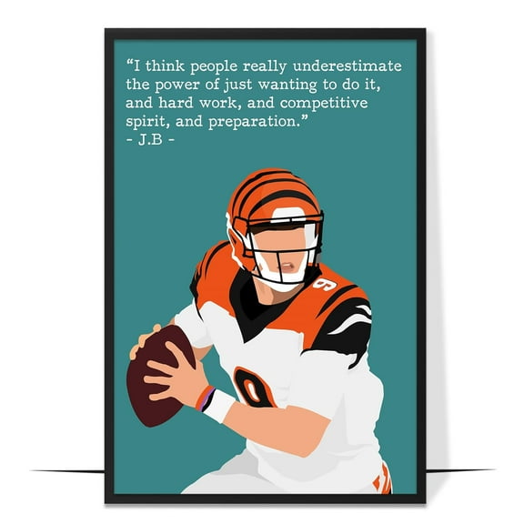 LOLUIS Inspirational Quotes Wall Art, Sports Motivational Art Print Decor Gifts for Home Office, Football Superstars Poster (Unframed 8"x12")