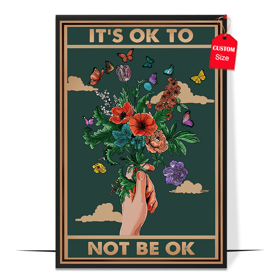 LOLUIS It’s Ok To Not Be Ok Poster, Vintage Mental Health Awareness Posters, Therapy Counseling Wall Art Home Office Decor DS2