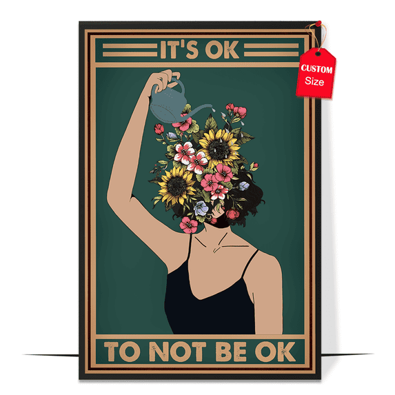 LOLUIS It’s Ok To Not Be Ok Poster, Vintage Mental Health Awareness Posters, Therapy Counseling Wall Art Home Office Decor DS3