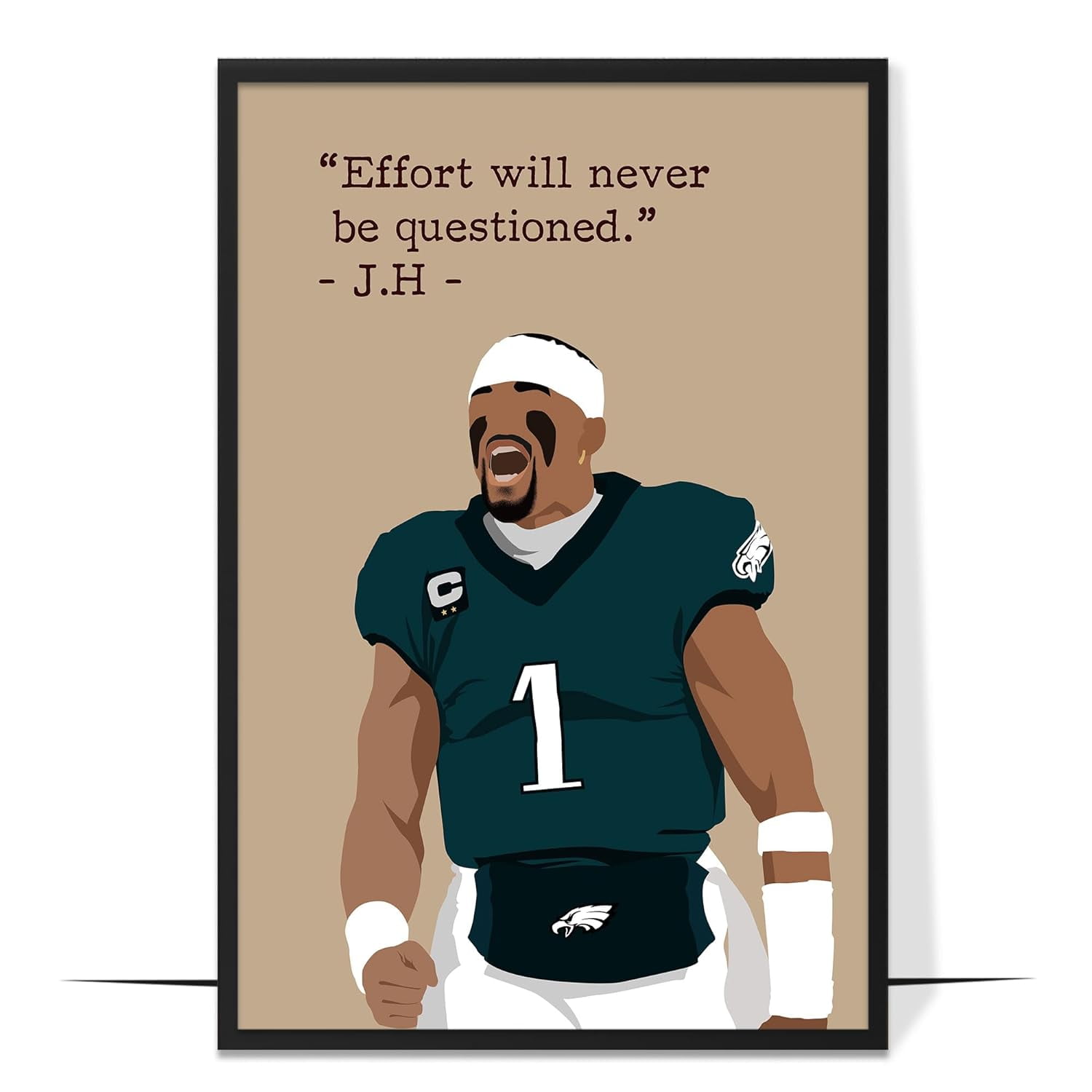 Loluis Jalen Hurts Inspirational Quotes Wall Art Sports Motivational Art Print Decor Gifts For