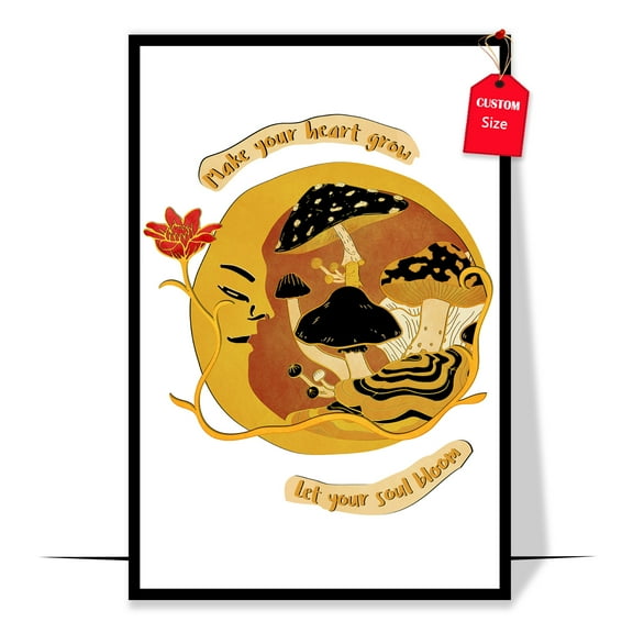 LOLUIS Make Your Heart Grow Let Your Soul Bloom Poster, Positive Affirmation Quotes Print (Unframed 24"x36")