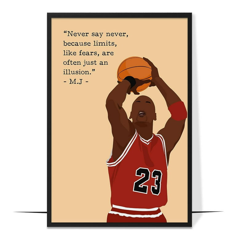 LOLUIS Michael Jordan Inspirational Quotes Wall Art, Sports Motivational  Art Print Decor Gifts for Home Office, Basketball Superstar Poster  (Unframed 11x17) 