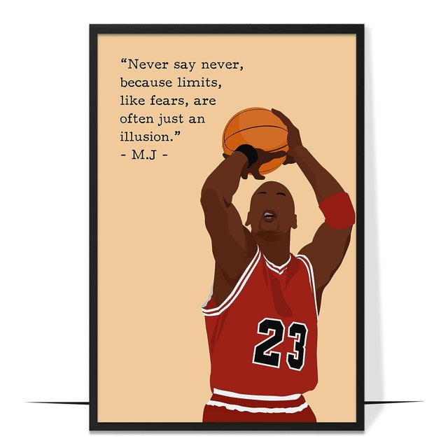 LOLUIS Michael Jordan Inspirational Quotes Wall Art, Sports Motivational Art Print Decor Gifts