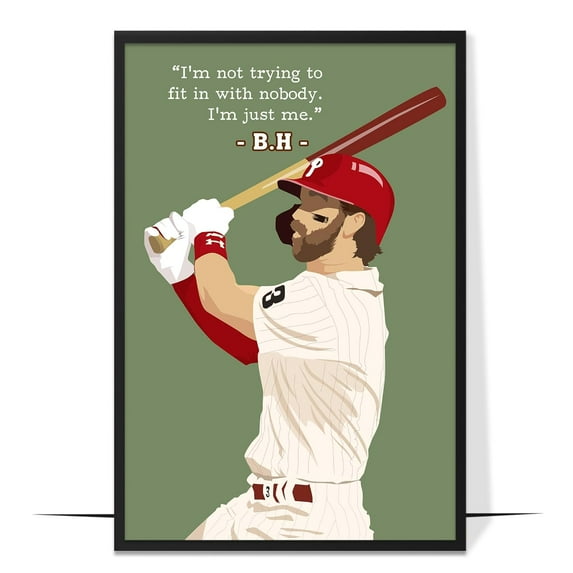 LOLUIS Motivational Wall Art, Sport Inspiring Quotes Art Print Decor Gifts for Home Office, Famous Baseball Athletes Poster (Unframed 12"x18")