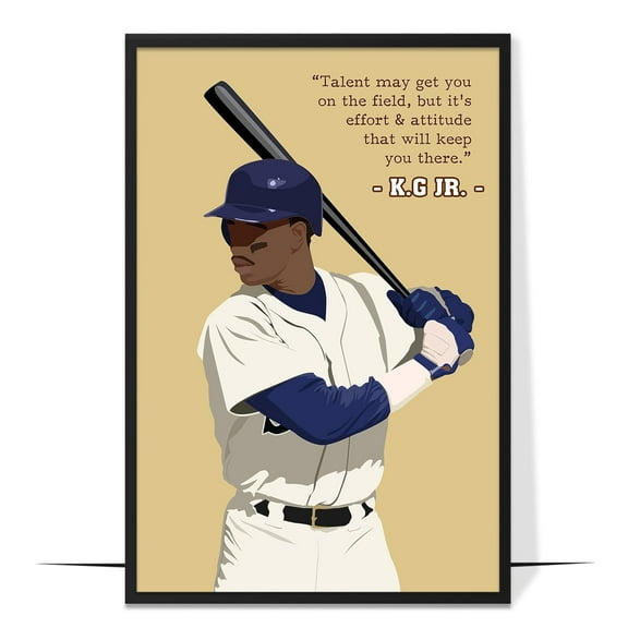 LOLUIS Motivational Wall Art, Sport Inspiring Quotes Art Print Decor Gifts for Home Office, Famous Baseball Athletes Poster (Unframed 8"x12")