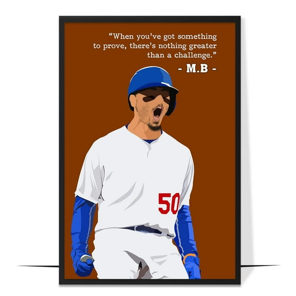 LOLUIS Motivational Wall Art, Sport Inspiring Quotes Art Print Decor Gifts for Home Office, Famous Baseball Athletes Poster (Unframed 8"x12")