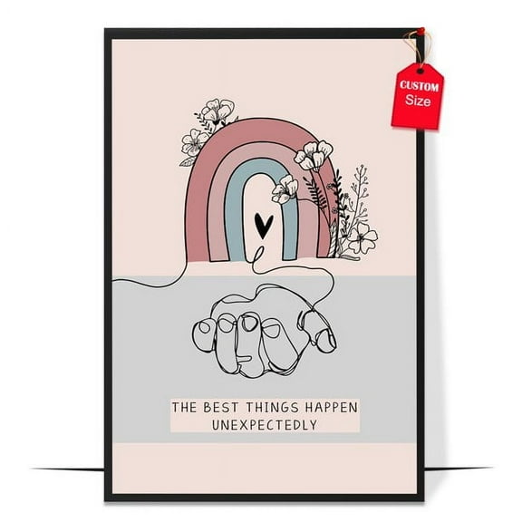 LOLUIS Rainbow Self Love Poster, Mental Health Poster, Positive Inspirational Quote Print Wall Art Decor (Unframed 11"x17")