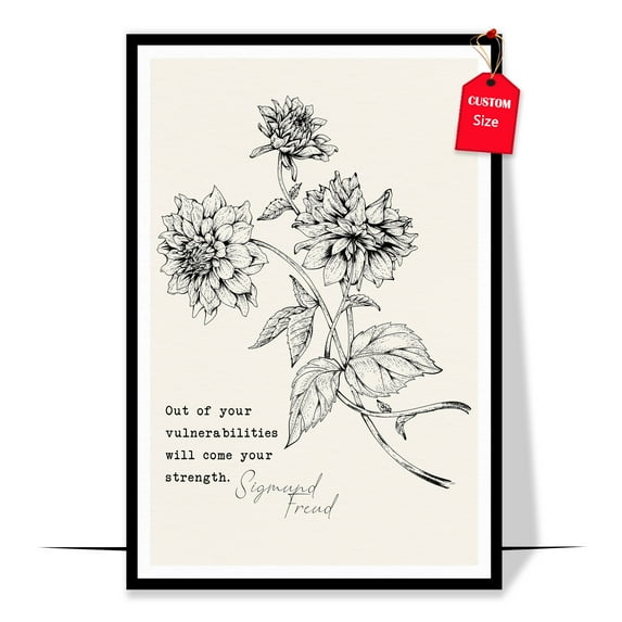 LOLUIS Sigmund Freud Quote Poster, Botanical Therapy Poster, Therapist Psychologist Office Decor (Unframed 11"x17")