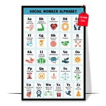 LOLUIS Social Worker Alphabet Poster, Mental Health Poster for Kids Teens, Therapist Office Decor (Unframed 11"x17")