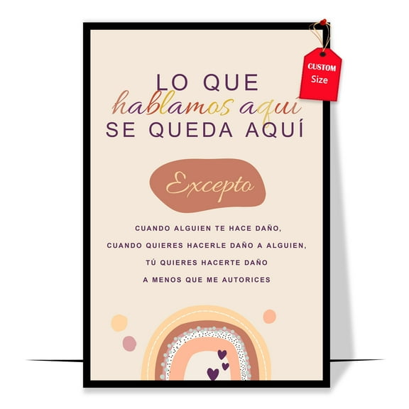 LOLUIS Spanish Therapy Counselling Confidentiality Agreement Poster, Mental Health Posters for Classroom (Unframed 11"x17")