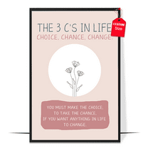 LOLUIS The 3C's in Life Poster, Mental Health Poster, Positive Inspirational Quote Print Wall Art Decor (Unframed 11"x17")