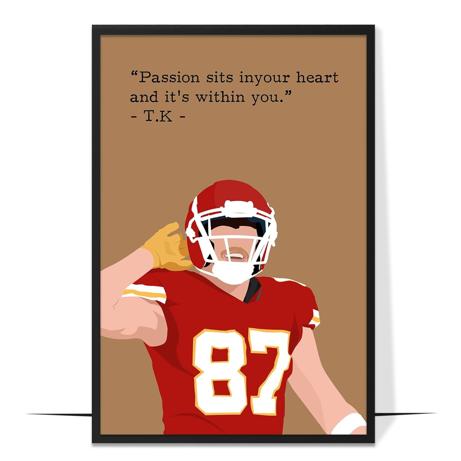 LOLUIS Travis Kelce Inspirational Quotes Wall Art, Sports Motivational Art Print Decor Gifts for