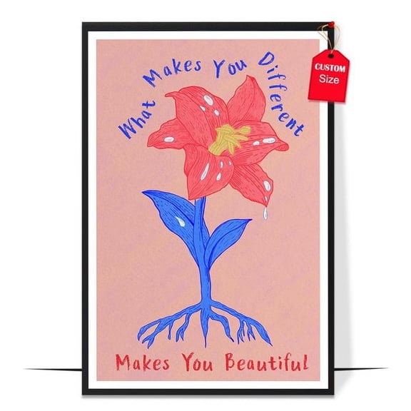 LOLUIS What Makes You Different Poster, Mental Health Quote Poster, Therapist Office Decor (Unframed 16"x24")